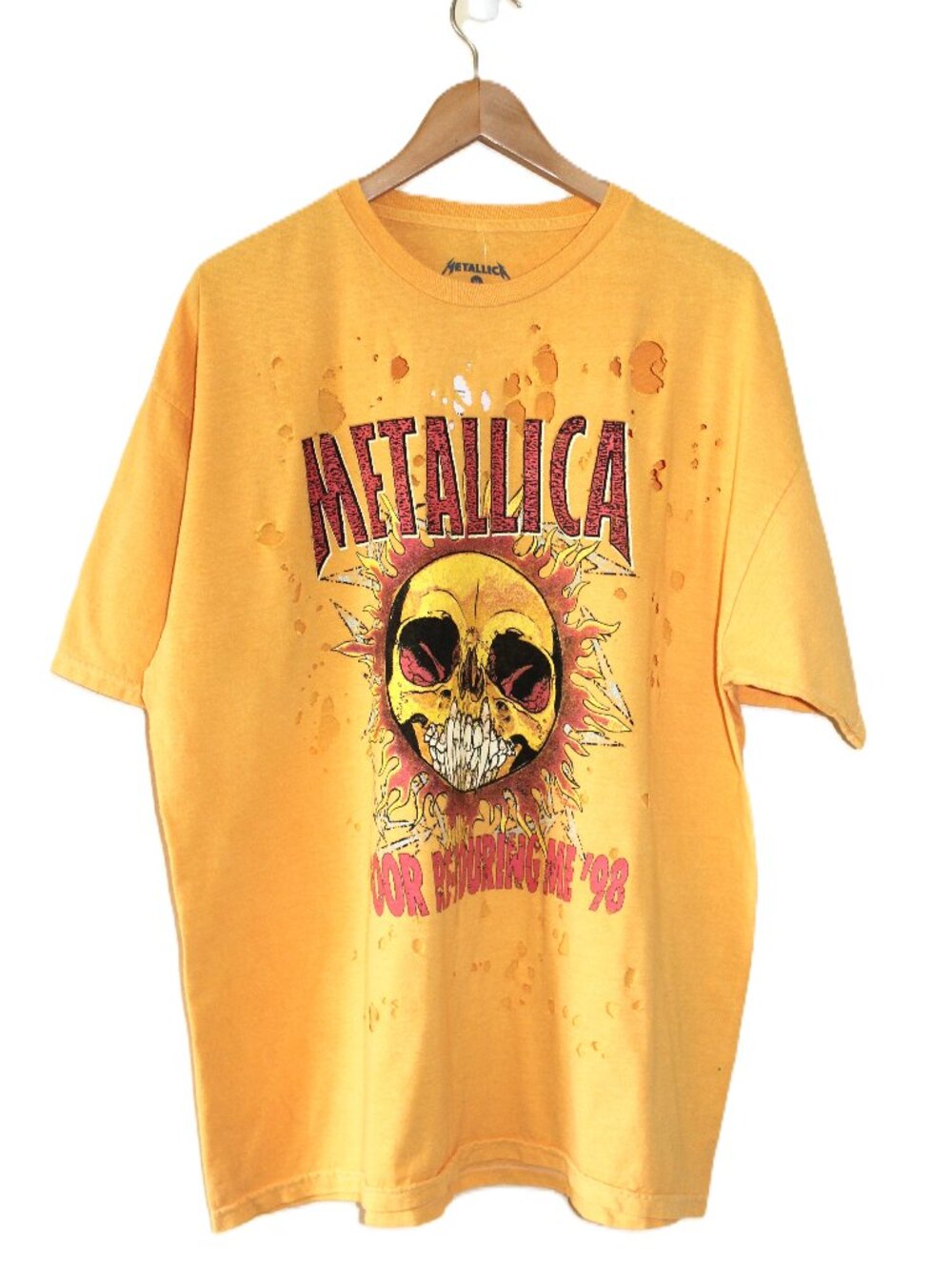 nwt URBAN OUTFITTERS Metallica Sun Distressed Vintage Wash Cotton Tee, Unisex XL